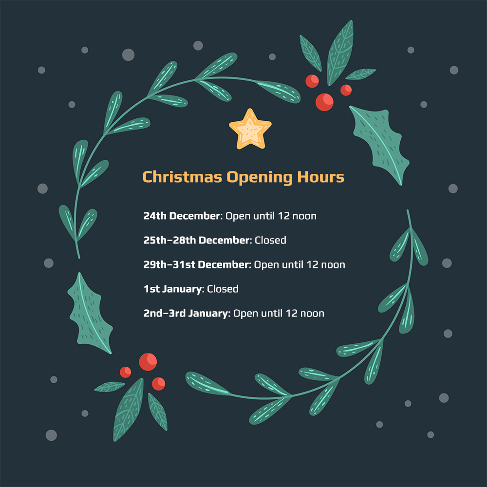 Addhire Christmas opening hours